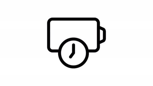 Animated Flat Design Time Status Icon