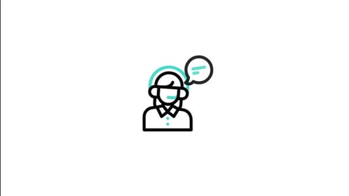 Animated Customer Support Agent with Headset Icon