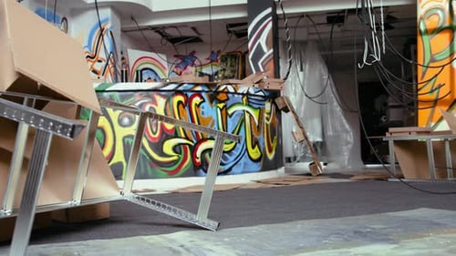 Junk Remains Left Over in Old Degraded Building By Urban Explorers