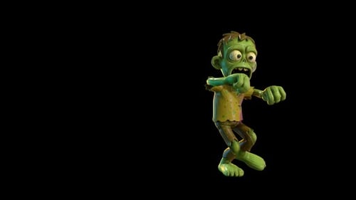 Stylized 3D Cartoon Zombie Character Walking Animation Loop