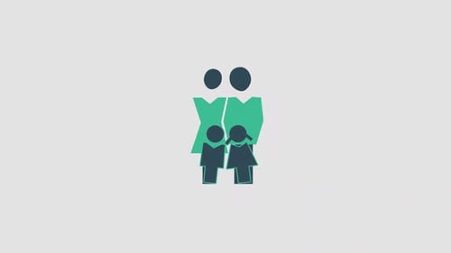 Animated Flat Design Family Icon