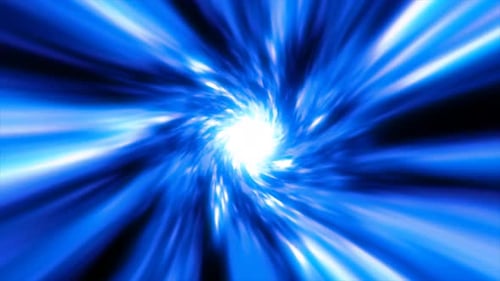Futuristic Blue Light Speed Warp Tunnel Background