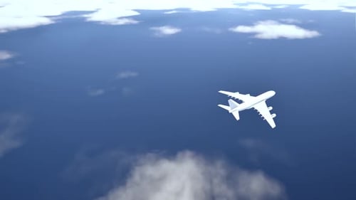 Plane over the ocean