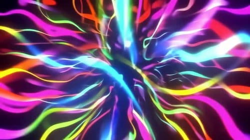 Vibrant Abstract Neon Waves Motion Graphic Loop VJ Backgroun