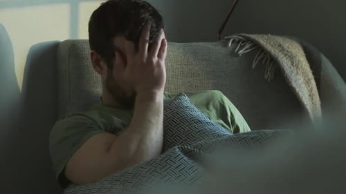 Man with post traumatic Post-traumatic stress disorder