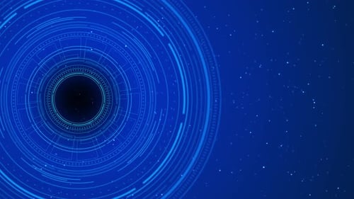Futuristic Blue Circular HUD Interface Technology Background Animation