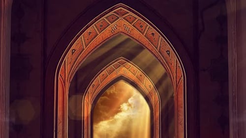 Visueller Loop von Tür zum Himmel