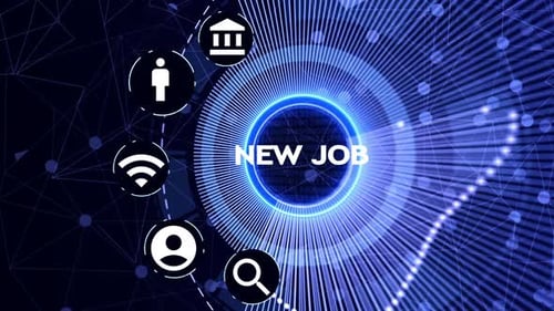 Business, Technology, Internet and network concept. Job Search human resources recruitment