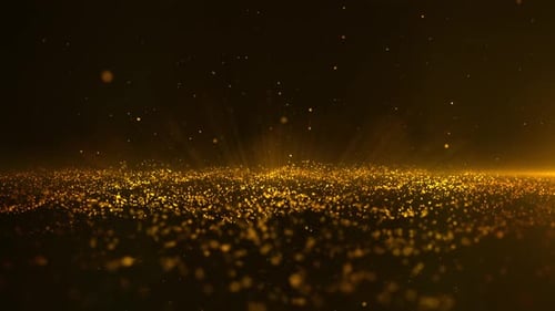 Golden Particles Wave Flowing 01609
