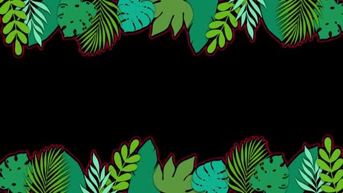 Green Tropical Leaves Frame Reveal Transition