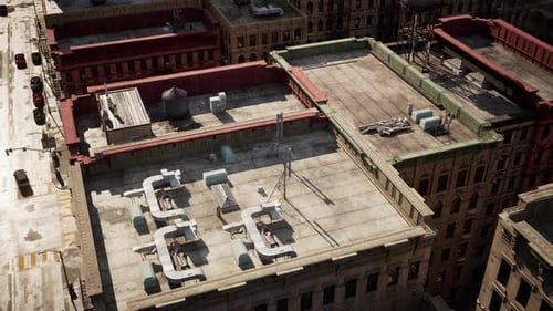 Vista aérea de los techos del edificio del centro de Nueva York