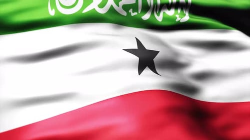 Somaliland Flag Waving Realistic Fabric Animation