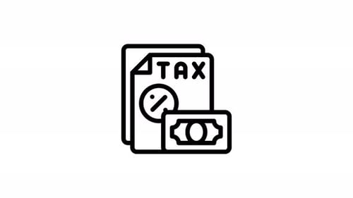 tax payment line icon animation