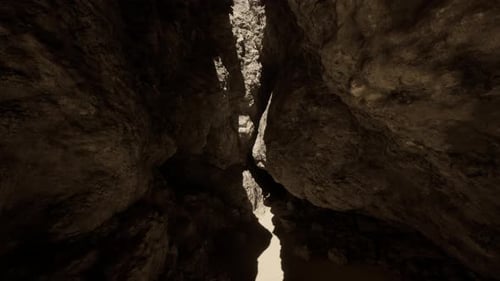 A Narrow Passage Between Two Large Rocks