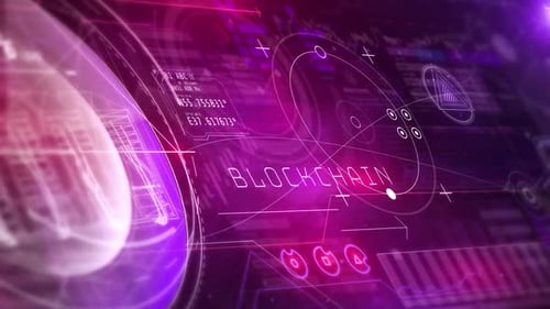 Futuristic Blockchain Data Stream Connection Background