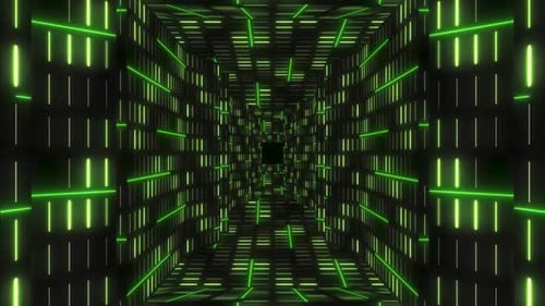 moving tunnel square matrix green