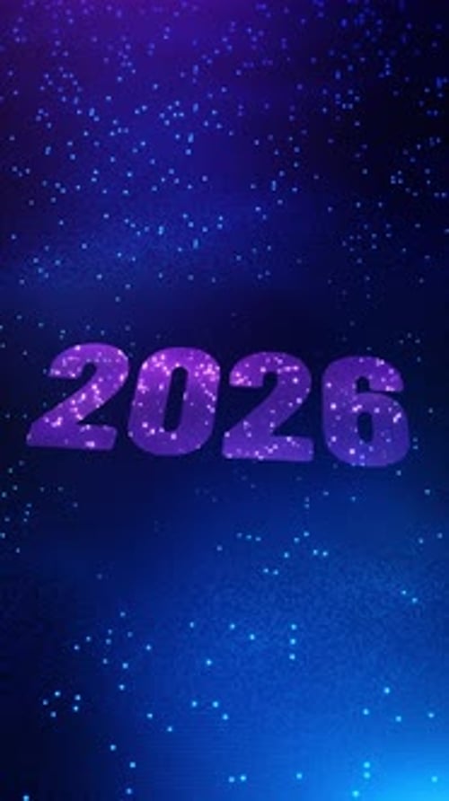 Sparkling 2023 New Year Countdown Title Animation