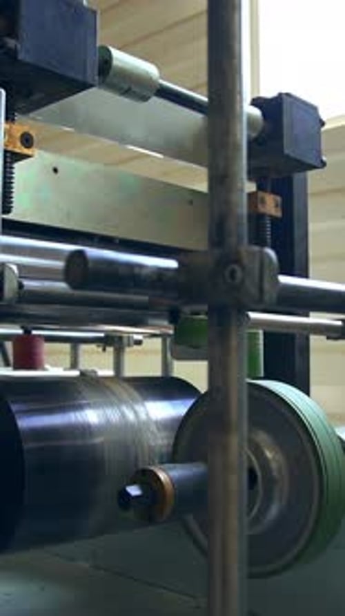 Automatic equipment at modern woodworking factory.