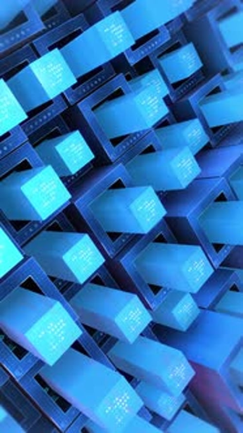 Digital Blue Cubes Array