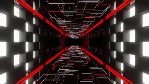 Red And White Fantastic Corridor Movement Background Vj Loop In HD