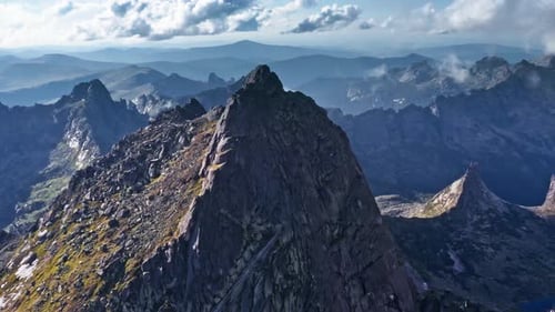 Aerial View of a Mountain Range