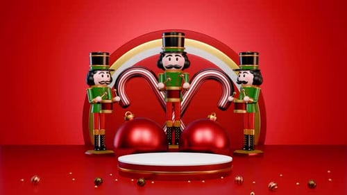 Nussknacker Soldier und Weihnachtspodium 5