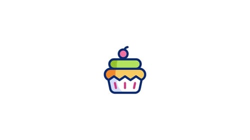 Animiertes Cupcake-Symbol