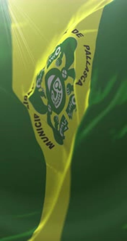 Waving Municipalidad Provincial de Pallasca Cabana Flag 3D Animation