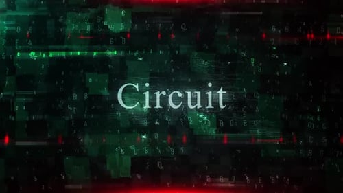 Animation de texte de circuit avec fond numérique