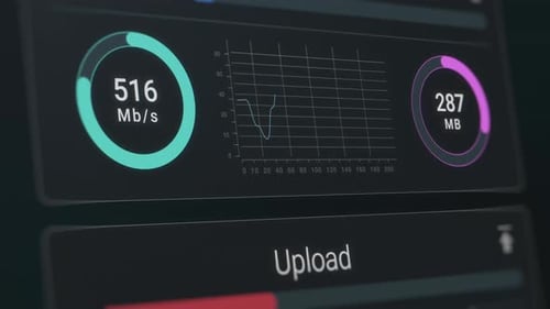 Modern UI Animation for Internet Speed and Data Transfer