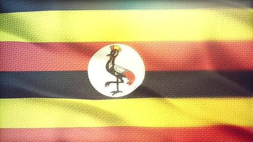 Realistic Waving Uganda National Flag Animation