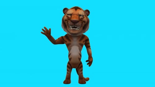 Lustiger 3D-Cartoon-Tiger (mit Alpha-Kanal im Lieferumfang enthalten)
