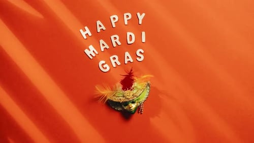 Mardi Gras Mask and Holiday Greeting