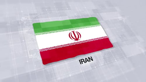 Iran Flag On White Background