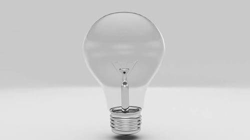 3D Lightbulb Idea Concept Appearance Animation