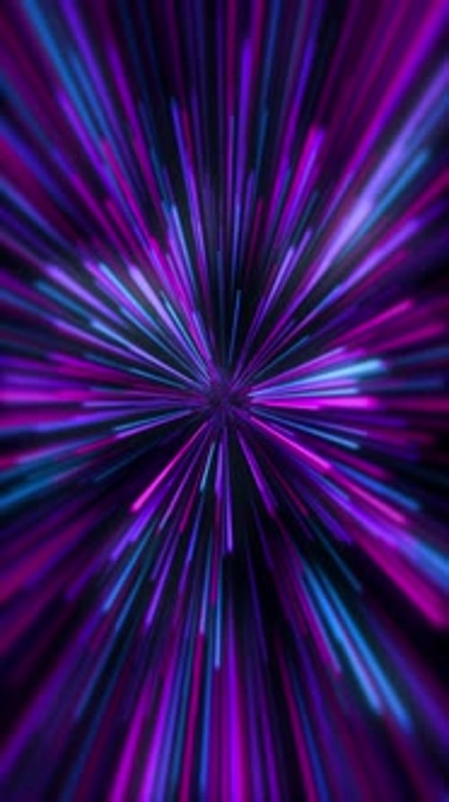 abstract 4k animation flight in retro neon hyper warp space in the tunnel Vertical Video