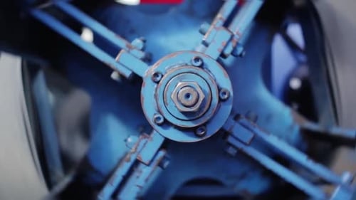 Detailed CloseUp of Various Industrial Machinery Equipment Components in Operation