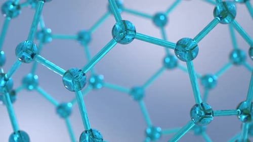 Abstract Transparent Molecular Structure Rotating 3D Animation