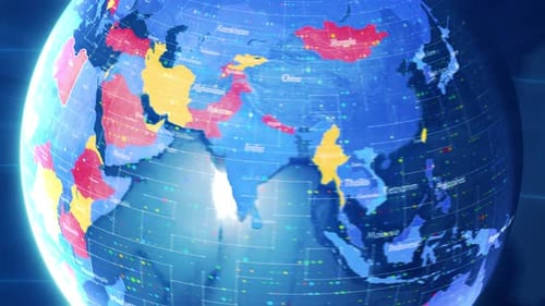 Carte du monde numérique stylisée Pays Zoom Libye