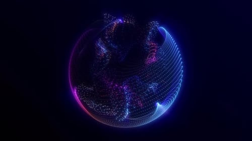 Glowing Abstract Particle Sphere Animation Loop
