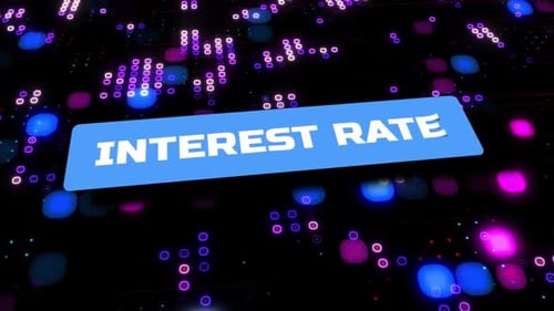 Interest Rate Text Reveal on Digital Background