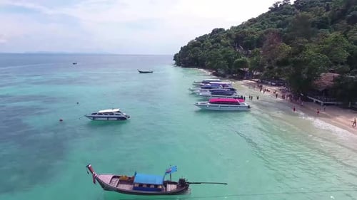 Speed boats close to Phi Phi island. Thailand