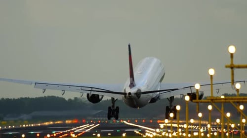 Wide Body Airplane Landing