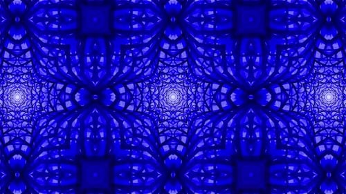 Dynamic Blue Abstract Fractal Kaleidoscope Loop