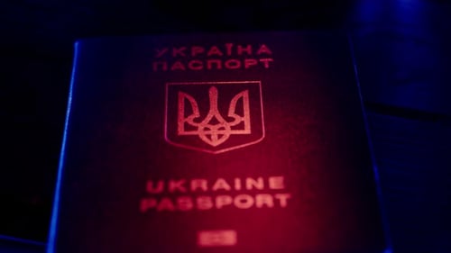 Close Up of a Red Ukrainian Passport