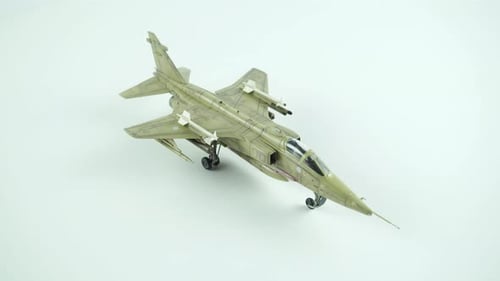 Jaguar Gr.1 Airplane With Desert Camouflage On White Background.