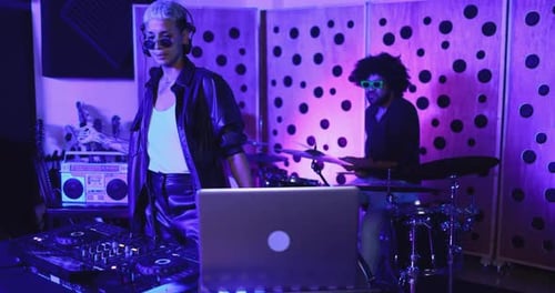 Music Band Recording Song in Boutique Recording Studio African