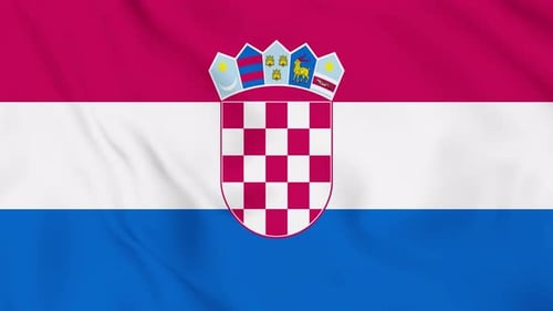 Realistic Waving Flag of Croatia Seamless Loop Animation