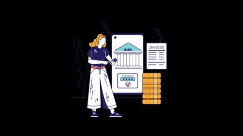 Pessoa com cabelo encaracolado usando um aplicativo bancário em um smartphone