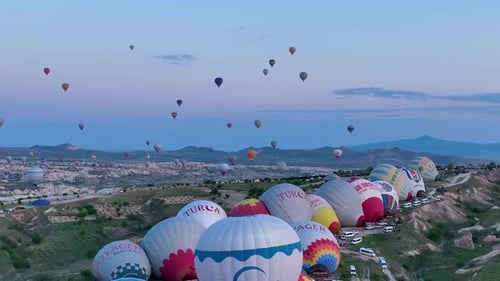 Aerial View Hot Air Baloons in Turkey 4 K